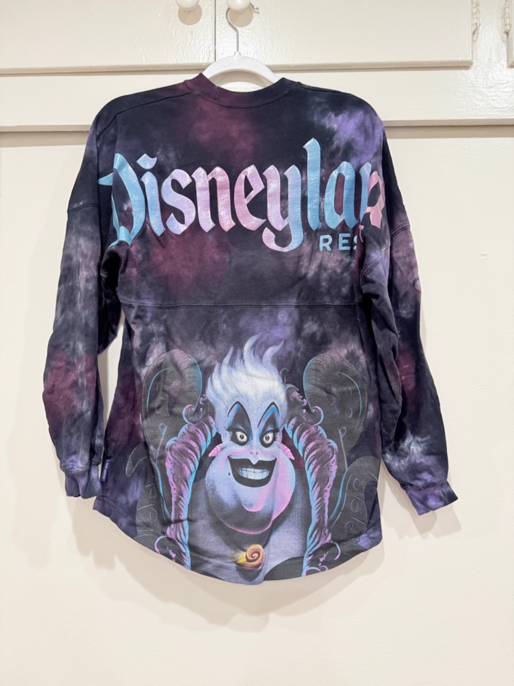 Ursula Disney Purple and Black Tie-Dye Crewneck